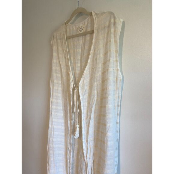 Handloom Los Angeles Sustainable Fashion Duster Length Kimono Tie Front OS - Picture 3 of 4